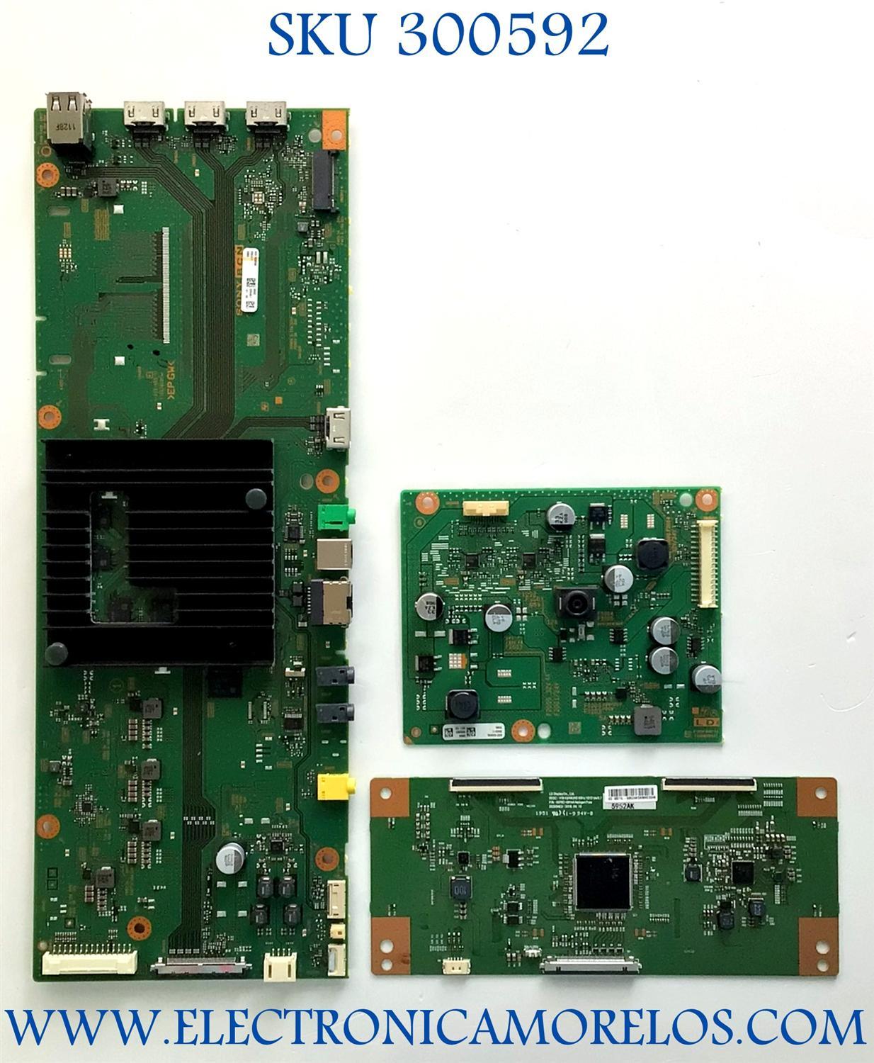 KIT DE TARJETAS PARA TV SONY 4K / MAIN A5015324A 050 / 1-002-850-11 / 100284911 / T-CON 6871L-5952A / 6870C-0814A / 1-001-519-11 / LED DRIVER A5010444A 088 / 1-004-240-11 / 100423911 / PANEL YS9F043HNG01 / DISPLAY LC430EQY(SM)(A2) / MODELO XBR-43X800H
